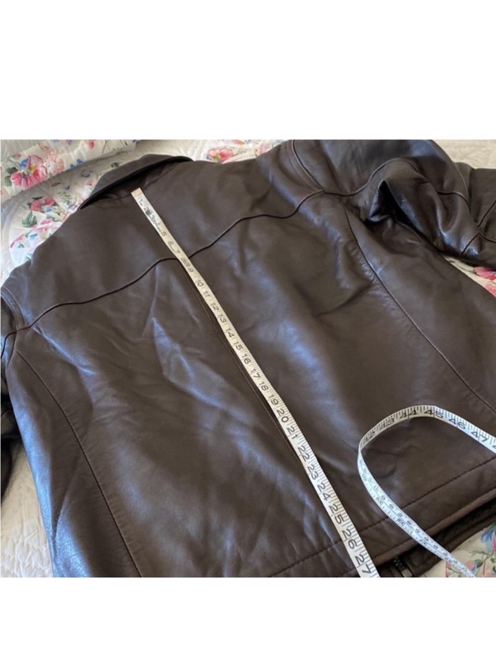 Claiborne Dark Brown Lambskin Leather Zip Bomber Jacket - Picture 12 of 13